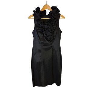 Amazona Black Ruffle Collar Sleeveless Cocktail Dress Size 10 Art 8126 Argentina